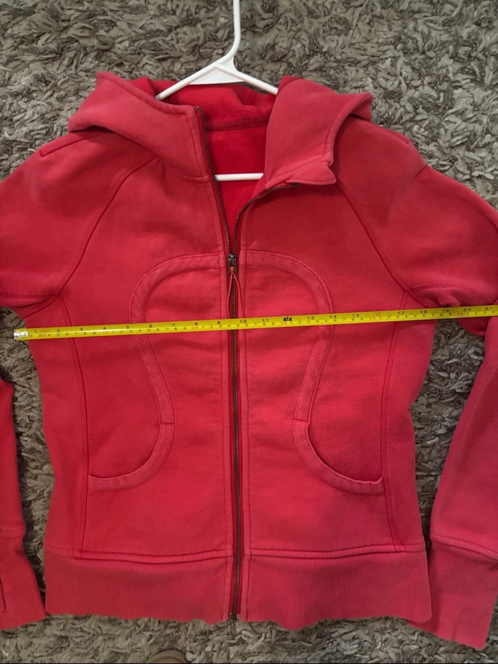 lululemon athletica Coral Red Full-Zip Hooded Jacket. - Picture 6 of 8
